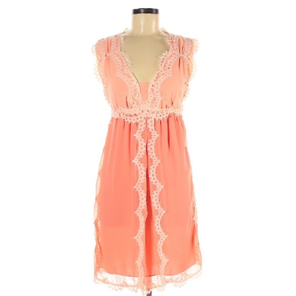 Peach and cream casual lace dress size M